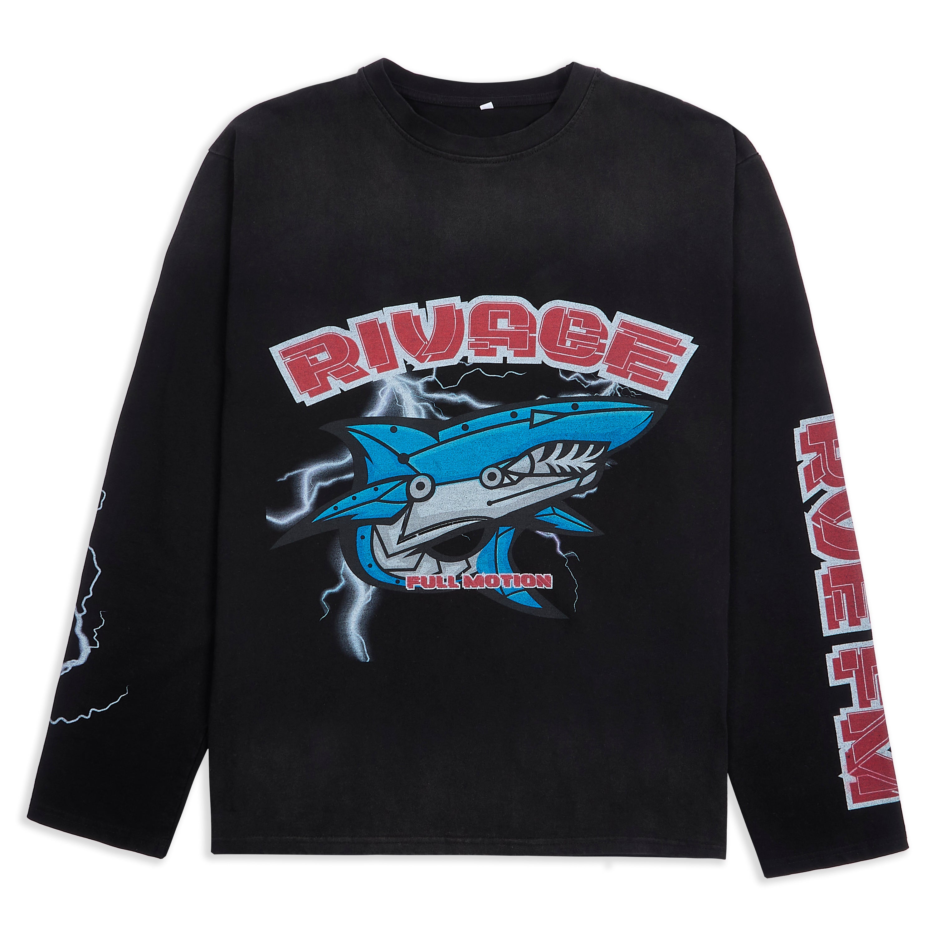 SHARK STORM LONG SLEEVE T-SHIRT - BLACK